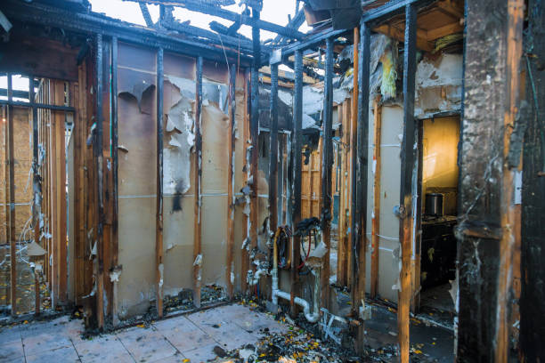 Professional Fire Damage Restoration technician working in Noble, OK
